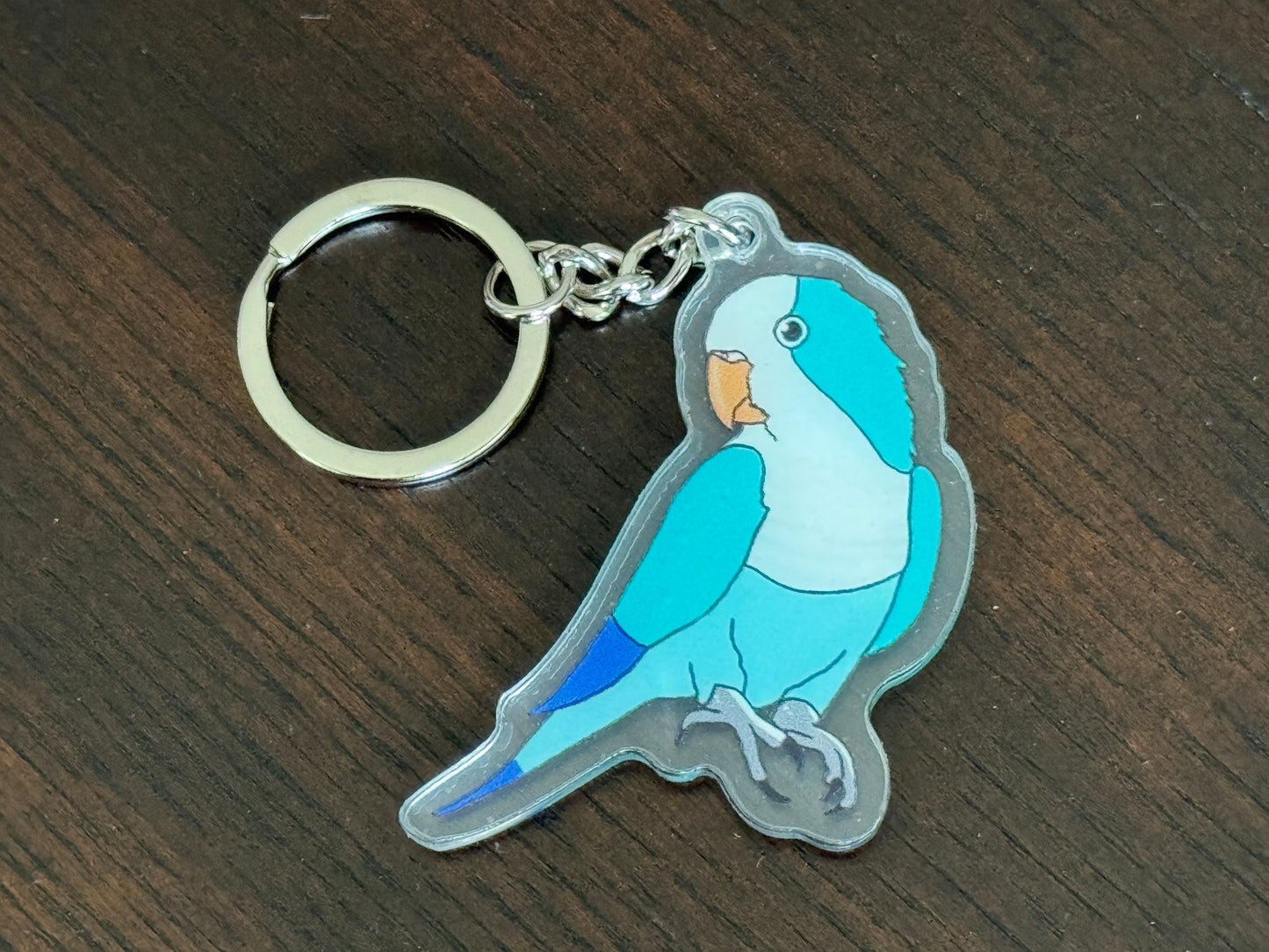 Blue Quaker Parrot Keychain
