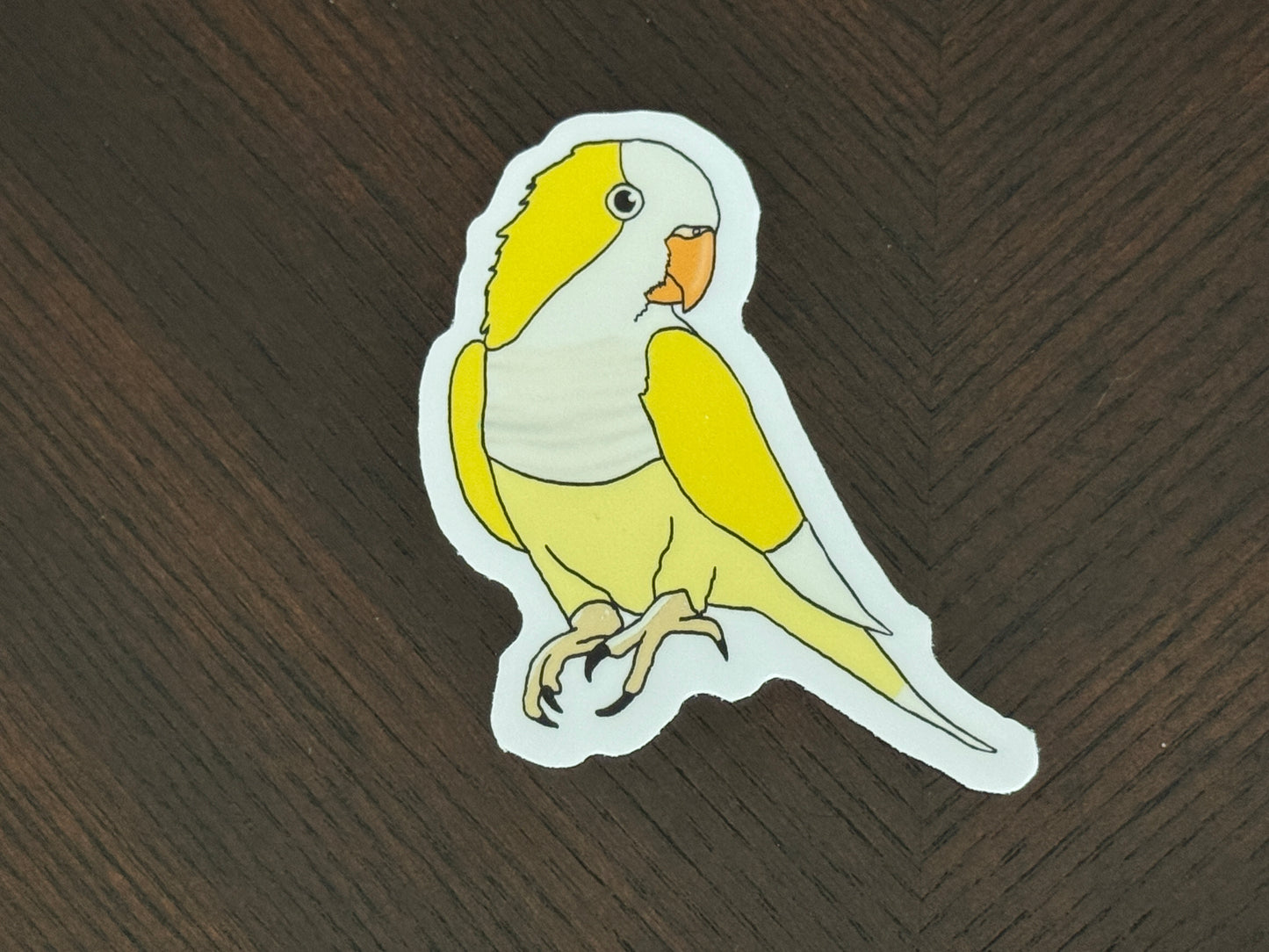 Yellow Quaker Parrot Sticker